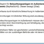 Lichtverschmutzung Gesetz Bayern BayNatSchG Artikel 11a